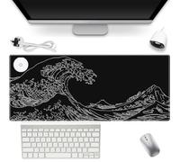 YANGUN Heated Mouse Pad, Heated Desk Mat, 80x33 cm Heated Mouse Mat, Heated Table Mat with 3 Heat Settings and 3 Hours Automatic Shut-Off, Electric Warm Desk Pad for Office Home, UK Plug (Black)