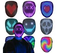 YANGUN LED Mask with Gesture Sensing, LED Halloween Mask, LEDs Light Up Face Masks, Scary Light Up Masks with 50 Static and Dynamic Images, LEDMask for Halloween, Cosplay Party Masquerade, Carnival