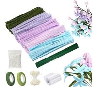 YANGUN Pipe Cleaners for Craft Flowers, 500 Pcs Long Pipe Cleaners, Flexible Macaron-Colored for DIY Crafts Handmade Floral Creations Art Projects with Florist Wire, Flower Tape, Ribbon, Stamens