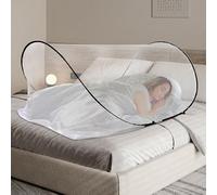 YANGUN Pop-Up Mosquito Net, Foldable Mosquito Net, Portable Camping Tent, Family Mosquitos Net Bed, Adjustable Single Bed Mosquitos Net with Zip, MosquitoNet Travel Pop Up for Outdoor, Bedroom (White)