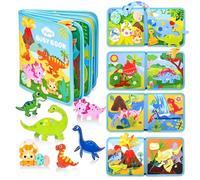 YANGUN Quiet Book from 1 Year Old, Dinosaur Theme Quiet Book, Busy Board Montessori Toy for Travel Car Plane, Busy Book Birthday Gifts Girls Boys