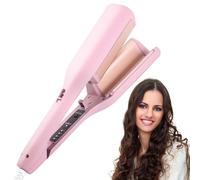 YANGUN Rommantic French Egg Roll Curling Iron, Egg-Roll Hairstyle Water Ripple V-Shaped, Curling Wand Hair Curler Crimper Hair Waver Styling Tools, Egg Roll Hair Waving Iron for Perfect Waves (Pink)