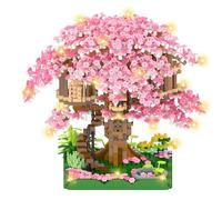 YANGUN Sakura Tree House Building Block Set, 2128Pcs Cherry Blossom Tree House Building Blocks Set, Bonsai Tree Building Blocks Set, Sakura Tree House Collection Building Set, Gift for Kids and Adults