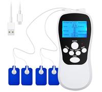YANGUN TENS Machine for Pain Relief, Dual Channel TENS Machine, Rechargeable TENS Unit Muscle Stimulator, TENS Unit Muscle Stimulator with 8 Massage Modes 4 Patches for Arthritis Sciatica(White)