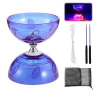 YANGUN Triple Bearing Diabolo Set, Diablo Toy, Juggling Set with Wooden Sticks, Circus Toys for kids, Focus Development Coordination Activity Training for Kids Ages 8+ Above & Adults, PURPLE