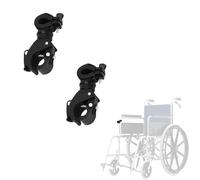 YANGWEN 2 Pack 360° Adjustable Cane Holder - Universal Clamp Mount for Wheelchairs, Walkers & Mobility Scooters - Durable Twist-Lock Bracket for Canes/Walking Sticks