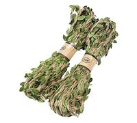 YANGWEN 2 Rolls Natural Jute Twine, Green Leaves Jute Twine String Artificial Vine For DIY Crafts,Wedding Decoration,Garden Decoration, Gifts,20M