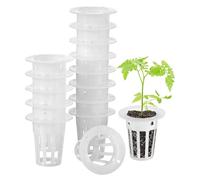 YANGWEN 20Pcs Planting Basket Pot Net Hydroponic Mesh Pot Net Cup Basket Hydroponic Plant Grow Cloning Garden Plant Grow Cup for Hydroponics Garden,White
