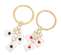YANGWEN 2Pcs Poker Card Keychains - Unique Playing Card Key Rings, Lightweight Durable Metal Keychain for Keys, Bags & Purses, Creative Gift Idea for Poker Lovers