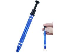 YANGWEN 4-Claw Pick up Tool,Stainless Steel Piercing Ball Grabber Tool 4 Prongs Grabber for Tiny Objects Electronic Components,Hex Nuts,Jewlery Making Accessory or Nails Clamping(Blue)
