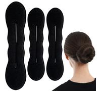 YANGWRshop 3 Pcs Hair Bun Maker, Bun Makers for Women's Hair, Lazy Bun Holders for Women's Hair, Thin Wavy Long Curly Straight Hair (Black)