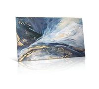Yangxiaolei Abstract Wall Art Extra Large Room Wall Art Navy Blue Landscape Painting On Canvas Snow Mountain Painting Gold Art Acrylic Painting for Bedroom Decor 80x160cm(31.5x63.0inch) Frameless