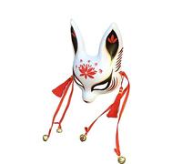 YangYong Little Bunny Kitsune Mask, Traditional Japanese Cosplay Rabbit Fox Kabuki Mask Kimono Costume Accessories Room Decor