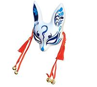 YangYong Little Bunny Kitsune Mask, Traditional Japanese Cosplay Rabbit Fox Kabuki Mask Kimono Costume Accessories Room Decor