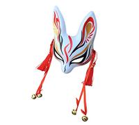 YangYong Little Bunny Kitsune Mask, Traditional Japanese Cosplay Rabbit Fox Kabuki Mask Kimono Costume Accessories Room Decor