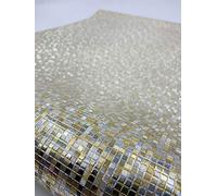 YangYun Home Decoration Modern Thick Gold Foil Mosaic Background Hotel Ceiling/Decorative/Bar Non-Pasted Wallpaper Roll Pale Gold Color 0.53m (1.73' W) x 10m(32.8'L)=5.3m2 (57 sq.ft)