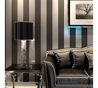 YangYunHome Modern Vertical Striped Non-Woven Wallpaper,Black Gray | For Bedroom Living Room,KTV/TV Background,Non-Pasted,Print Pattern Wall paper Roll,Home Decoration 1.73'W x 32.8'L