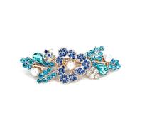 yangzerang Rhinestone Pearl Hair Clips Flower French Barrette Spring Clip Crystal Pearl Hair Clip Vintage Hair Accessory for Women and Girls Bridal Wedding Party Gift