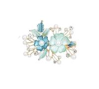 yangzerangBlue Flower Duckbill Hair Clip Luxury Glitter Sparkly Jeweled Crystal Rhinestones Retro Vintage Butterfly Metal French Barrettes Alligator Snap Hair Clips Headpiece Accessory for Women Girls
