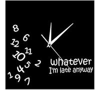 Yangzhaohuiqa Modern Square Wall Clock Scrambled Numbers Black 30*30cm