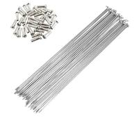 YANHAO Anti Rust Steel Cycling Spokes,Bike Spoke Nipples Bicycle Stainless Steel Silver Spokes 36pcs 14G/14K J Bend Bicycle Spokes Bike Spokes(253mm)