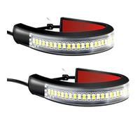YANHAO Motorcycle Indicators,Turn Signals Light 2Pcs Universal Ring Fork Strip Lamp Flashing Blinker Motorcycle Turn Signal Light & DRL Amber White Moto Auto Accessories 12V