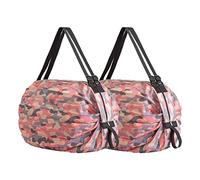 YanHLQJY 2 Pack Grocery Bag Foldable Shopping Bag Reusable Travel Shoulder Bag with Handle for Buying Vegetables, Shopping, and Travel