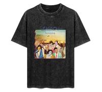 YANHOME T-Shirt Unisex Retro Split ENZ Mental Notes Cotton Round Neck Black XL