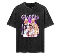 YANHOME Unisex T-Shirt Vintage GloRilla 100% Cotton Round Neck Black M