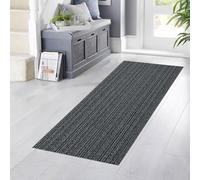 YANHONG Long Carpet Runner Carpet Protector 40 x 170 cm Extra Long Non Slip Dirt Trapper Mats Long Runner Heavy Duty Non-Slip Rubber Back, for Hallway Kitchen Living Room, Black