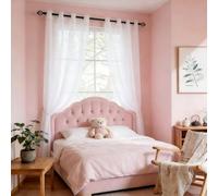 YANHONG Net Curtains 180 x 110 cm Light Filtering Home Decoration Airy Lightweight Sheer Panels Semi Transparent Soft Texture Window Treatments for Bedroom Living Room Nursery, White