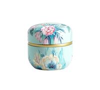 Yanhonin Round Metal Tea Caddy Storage Tin Small