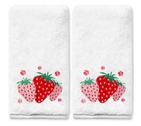 Yanhuecui Strawberry Hand Towels Set of 2 for Bathroom Decor