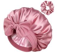 Yanibest Satin Silk Bonnet for Sleeping Women, Double Layer Hair Bonnet with Elastic Tie Band for Curly Natural Hair