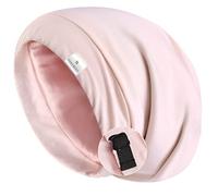 YANIBEST Silk Satin Bonnet Hair Wrap for Sleeping - Adjustable Stay on Silk Lined Slouchy Beanie Hat for Curly Hair and Braids Pink