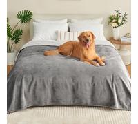 Yaning Waterproof Blanket 203x228cm for Adults, Reversible Waterproof Bed Cover for Dogs Cats Pets, Soft Leakproof Blanket for Bed Couch Sofa Furniture Protector, Grey/Light Grey