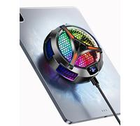 YANISM iPad Cooler, Magnetic Tablet Cooler for iPad/Surface Pro/Samsung Tab/Steam Deck, Ipad Cooling Fan with Temperature Monitor LED Gaming Light for Mobile Gaming, Tiktok Live Streaming