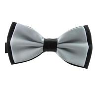 Yanjay Store Men Satin Pre-Tied Bowtie, Adjustable Bow Tie for Wedding Parties (Silver)