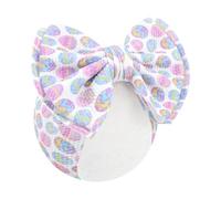 YanJie Easter Headbands 7 Inch Egg Bows Headbands for Newborn Girls Nylon Headbands Bunny Headband Easter Hair Accessories White Purple