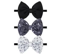 YanJie Toddler Girls Halloween Bows Stretchy Nylon Headbands Spider Hair Bows for Toddler Girls Halloween Accessories for Newborn