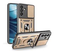 YANJIEER ESONG Case for ZTE nubia Focus 5G/Blade A75 5G, Military Grade Drop Protection Personalised Cover with Magnetic Ring Stand, Upgraded PC/TPU Shockproof Protective Phone Case for men Gold