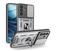 YANJIEER ESONG Case for ZTE nubia RedMagic 10 Pro 5G, Military Grade Drop Protection Personalised Cover with Magnetic Ring Stand, Upgraded PC/TPU Shockproof Protective Phone Case for men Silver