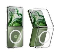 YANJIEER Magnetic case for motorola razr 50 Ultra Transparent Cover compatible with MagSafe, Wireless Charging, Ultra-Slim Military Grade PC Protection, Shockproof Airbag, Anti-Yellowing Clear