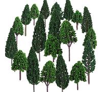 YANJINGHE 24 Pieces Model Building Trees, Mixed Model Trees, Landscape Model Trees, Miniature Landscapes, Train Trees, DIY Landscape, Sand Table, Landscape (4.5 - 13 cm), Green