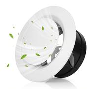 YANJINGSHE 100mm Louvred Air Vent - Round Wall/Ceiling Grille with Flyscreen Mesh - for Tumble Dryer, Shed or Bathroom - White