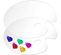 YANJINGSHE 2-Pack Clear Acrylic Paint Palette, 15x25cm Oval Non-Stick Artist Palette for Mixing Acrylics & Oils, Studio & Outdoor Painting