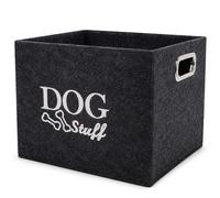 YANJINGSHE Dog Toy Box, Collapsible Grey Basket 38x27x25cm