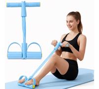 YANJINGSHE pedal resistance bands with handle, 6-Tube Blue Exercise Bands