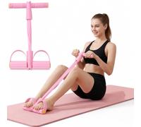YANJINGSHE pedal resistance bands with handle, 6-Tube Pink Exercise Bands