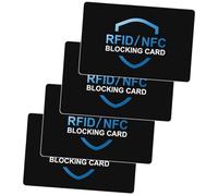 YANJINGSHE Qu She 4 Pack RFID Blocking Cards UK Credit Card Protector with Micro-Interference Technology for Wallets, Card Protector for Contactless RFID Card Anti-Skimming